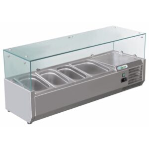 Vetrina Refrigerata Pizzeria GN1/3 Acciaio Inox 1200 mm
