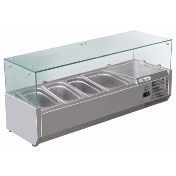 Vetrina Refrigerata Pizzeria GN1/3 Acciaio Inox 1200 mm