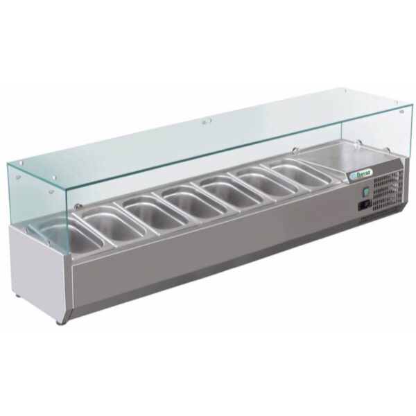 Vetrina Refrigerata Pizzeria GN1/4 Acciaio Inox 1500 mm