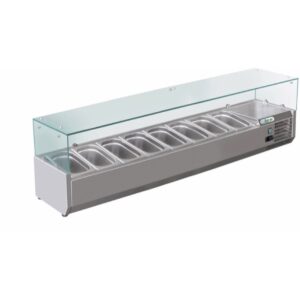 Vetrina Refrigerata Pizzeria GN1/3 Acciaio Inox 1800 mm