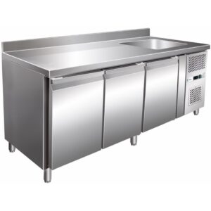 Tavolo Refrigerato Ventilato con Alzatina e Lavello 390 L 2020700960 mm