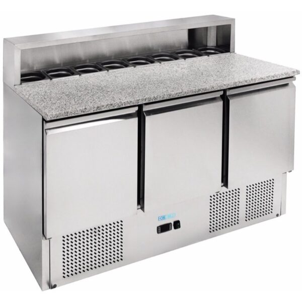 Saladette Refrigerata Acciaio Inox con Granito +2+8°C 13657001020 mm
