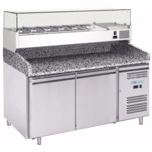 Banco Pizza Refrigerato Ventilato -2+8°C 2 Vasche 15108001000 cm