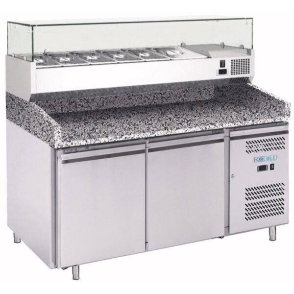Banco Pizza Refrigerato Ventilato -2+8°C 2 Vasche 15108001000 cm