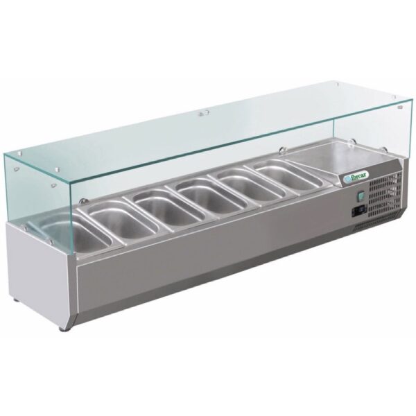 Vetrina Refrigerata Pizzeria GN1/4 Acciaio Inox 1400 mm