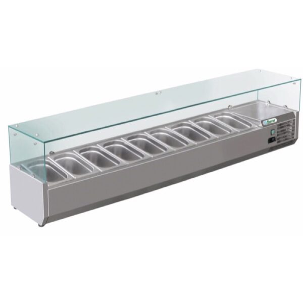 Vetrina Refrigerata Pizzeria GN1/4 Acciaio Inox 1800 mm