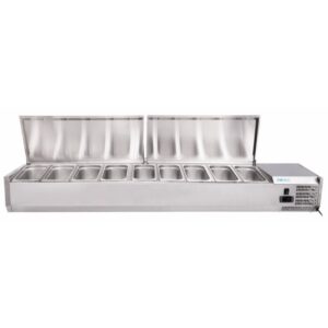 Vetrina Refrigerata Pizza Coperchio Inox 2000 mm +2+8°C