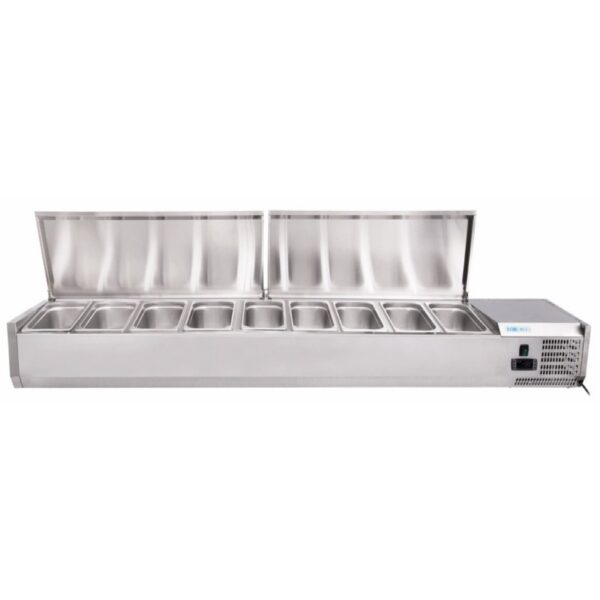 Vetrina Refrigerata Pizza Coperchio Inox 2000 mm +2+8°C