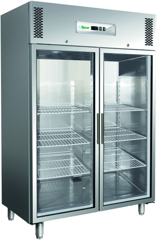 Armadio Refrigerato GN 2/1 Ventilato Positivo TN 2 Porte a Vetro 1325 L G-GN1410