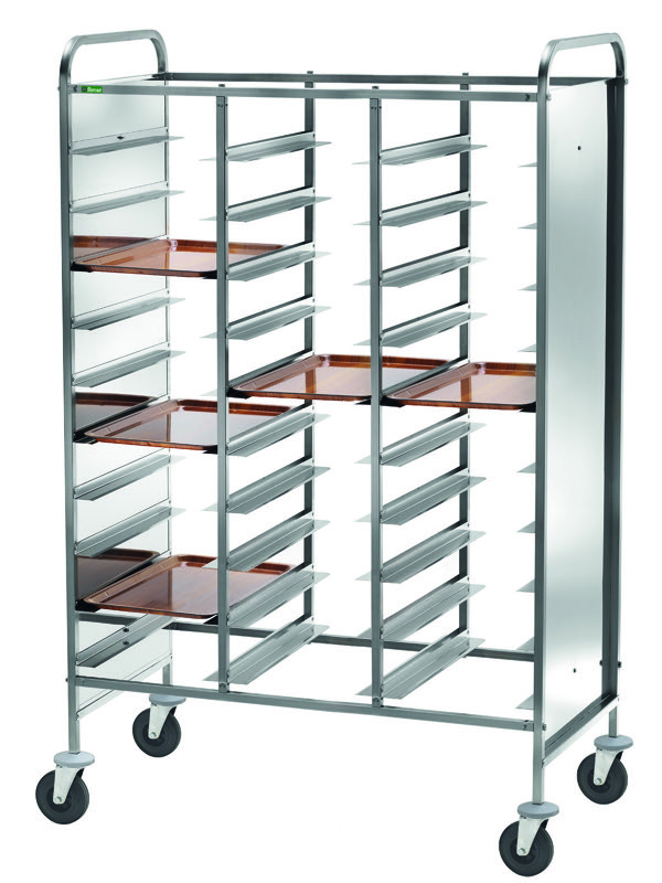 Carrello Portavassoi Inox Rinforzato Pannello Inox 30 Vassoi GN 1/1 CA1471RPI