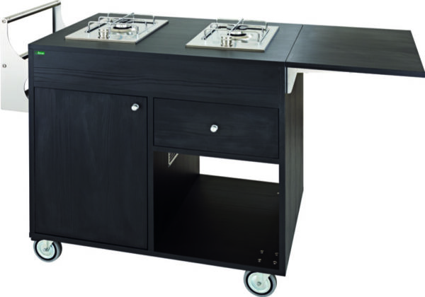 Carrello Flambé 2 Piastre 1 Fuoco Separato CF1202