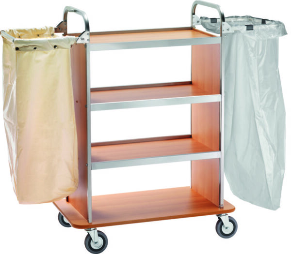 Carrello Portabiancheria 2 Sacchi 4 Piani 90/143x50 cm