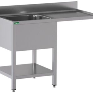 Lavello a Sbalzo Inox 1 Vasca Sgocciolatoio a Sinistra 140x70x95 cm GDS147L1DW - 2