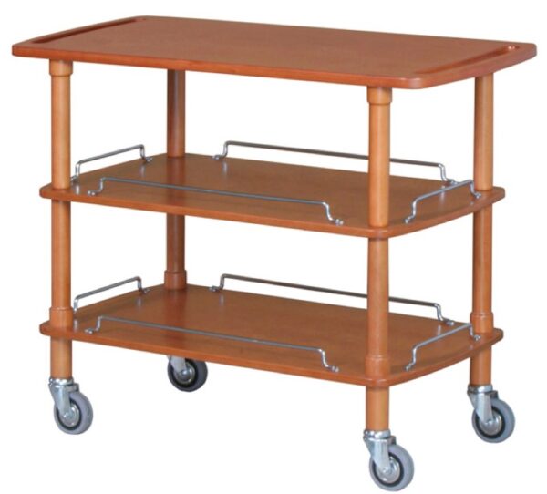 Carrello di Servizio in Legno 3 Piani con Freno CLP2003