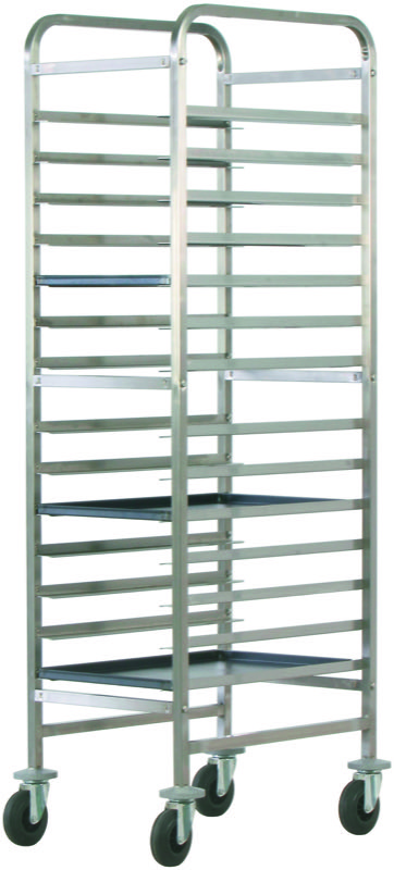 Carrello Portateglie Rinforzato con Frenate 14 Teglie 60x40 cm 53x72 cm