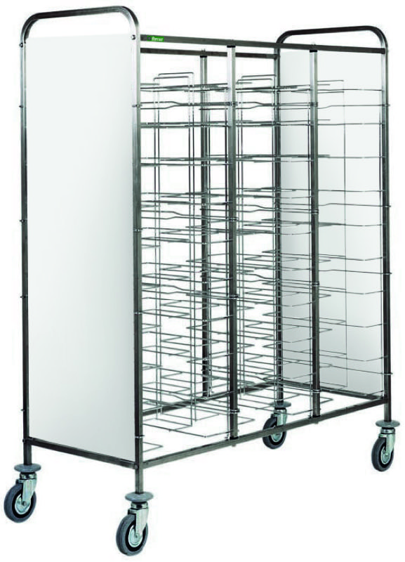 Carrello Portavassoi Guide A Filo 30 Vassoi Pannello Bianco 138x62 cm