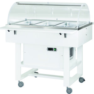 Carrello Refrigerato in Legno 3xGN1/1 Cupola Semicircolare 2 Mensole CLR2788N - 2
