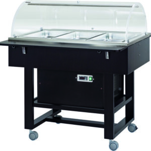 Carrello Refrigerato in Legno 3xGN1/1 Cupola Semicircolare 2 Mensole CLR2788N - 3