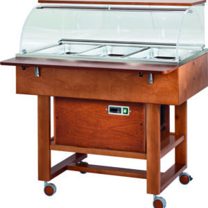 Carrello Refrigerato in Legno 3xGN1/1 Cupola Semicircolare Positivo CLR2787N - 1