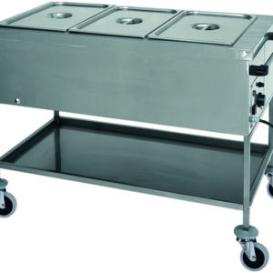 Carrello Termico a Bagnomaria con Frenate 3 Vasche GN1/1 117x65 cm - 1