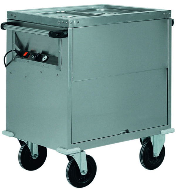 Carrello Termico Bagnomaria Armadiato 2xGN1/1 con Vano Inferiore Riscaldato 96x6
