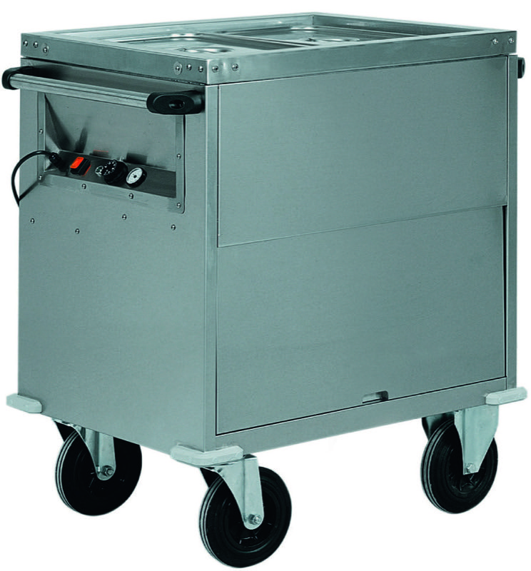 Carrello Termico Bagnomaria Armadiato 2xGN1/1 con Vano Inferiore Riscaldato 96x6