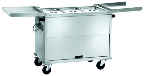 Carrello Termico Bagnomaria Armadiato con Coperchi Temperature Differenziate 3xG