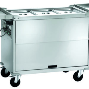 Carrello Termico Bagnomaria Armadiato con Coperchi Temperature Differenziate 3xG - 2