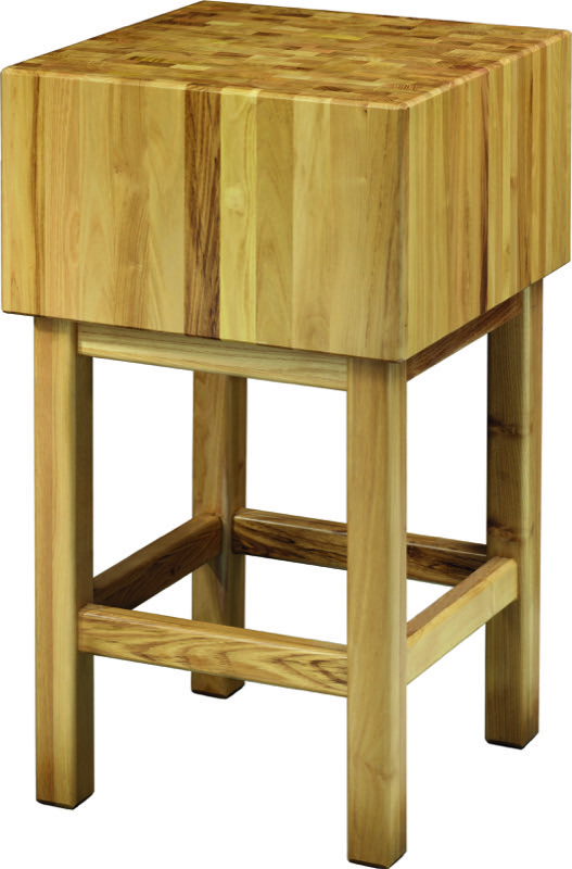 Ceppo con Sgabello in Acacia - Altezza 35 cm