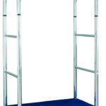 Carrello Portavaligie con Appendiabiti Blu 95x55 cm