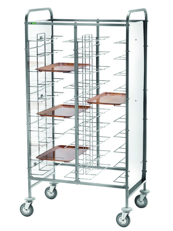 Carrello Portavassoi Guide A Filo 20 Vassoi Pannello Bianco 95x62 cm