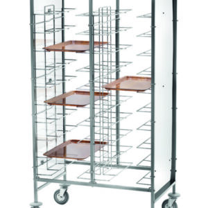 Carrello Portavassoi Guide A Filo 20 Vassoi Pannello Bianco 95x62 cm - 2