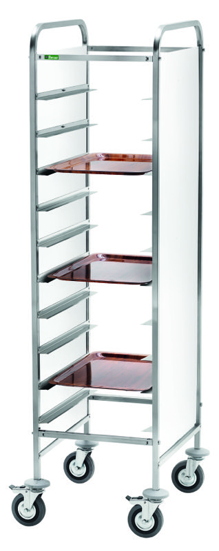Carrello Portavassoi Rinforzato 10 Vassoi Pannello Bianco 45x62 cm