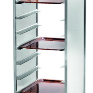 Carrello Portavassoi Rinforzato 10 Vassoi Pannello Inox 45x62 cm - 3