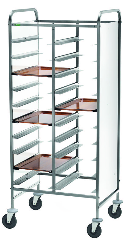 Carrello Portavassoi Rinforzato 20 Vassoi Pannello Bianco 81x62 cm