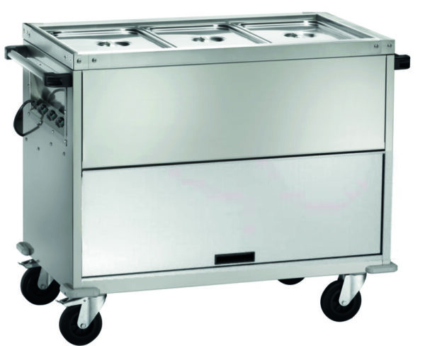 Carrello Termico Bagnomaria Armadiato Temperature Differenziate 3xGN1/1 130x68 c