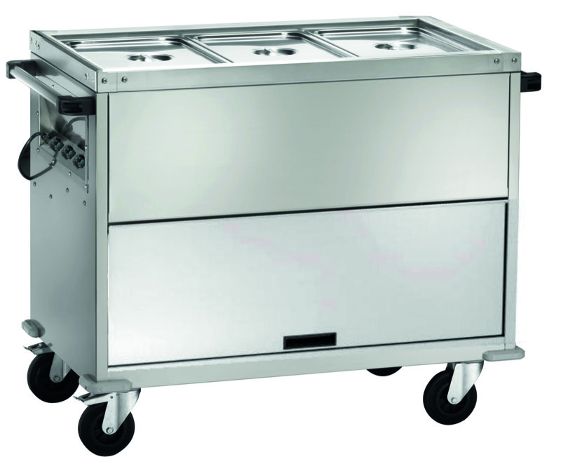 Carrello Termico Bagnomaria Armadiato Temperature Differenziate 3xGN1/1 130x68 c