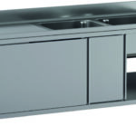 Lavello Armadiato Inox 2 Vasche Sgocciolatoio a Destra