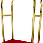Carrello Portavaligie con Appendiabiti Ruote Pneumatiche