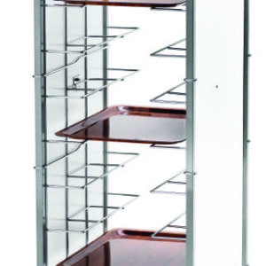Carrello Portavassoi Guide A Filo 10 Vassoi Pannello Bianco 55x62 cm - 2