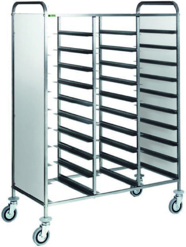 Carrello Portavassoi Pannello Inox 30 Vassoi 117x62 cm