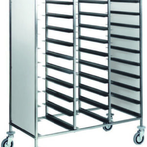 Carrello Portavassoi Pannello Inox 30 Vassoi 117x62 cm - 3