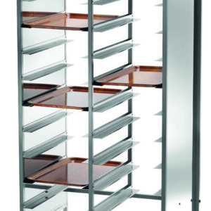 Carrello Portavassoi Rinforzato 20 Vassoi Pannello Inox 81x62 cm - 4