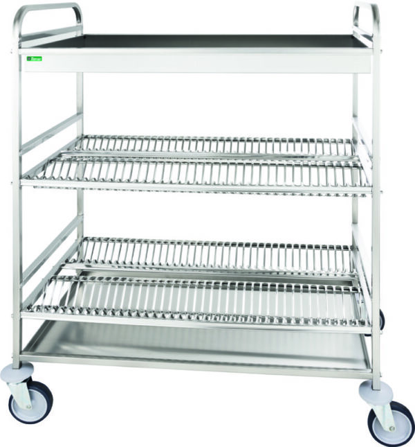 Carrello Scolapiatti e Bicchieri con Frenate