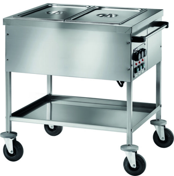 Carrello Termico Bagnomaria Temperature Differenziate 2xGN1/1 84x65 cm
