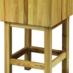 Ceppo con Sgabello in Acacia - Altezza 17 cm - 5