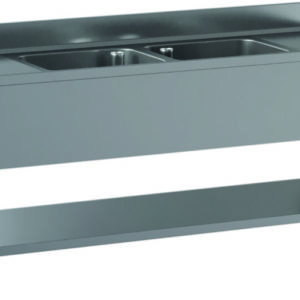 Lavello Aperto Inox 2 Vasche Sgocciolatoio Centrale - 3