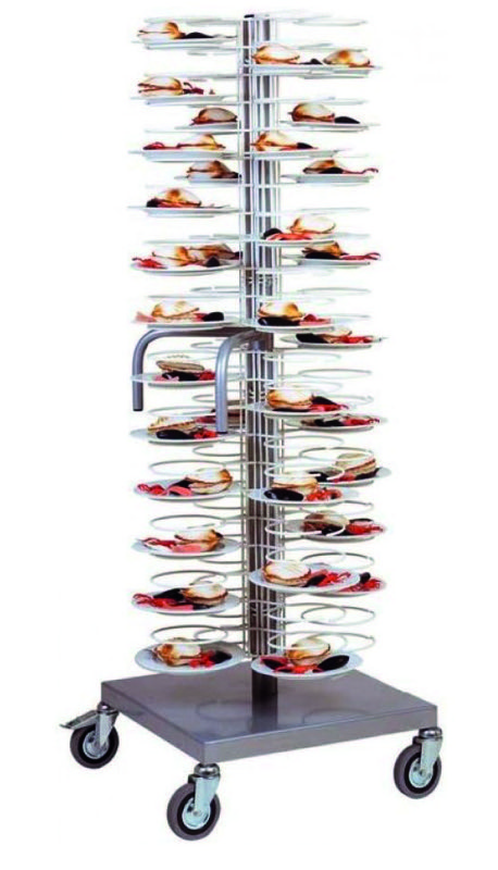 Carrello Portapiatti 96 Piatti Griglie Verniciate Base Antipolvere