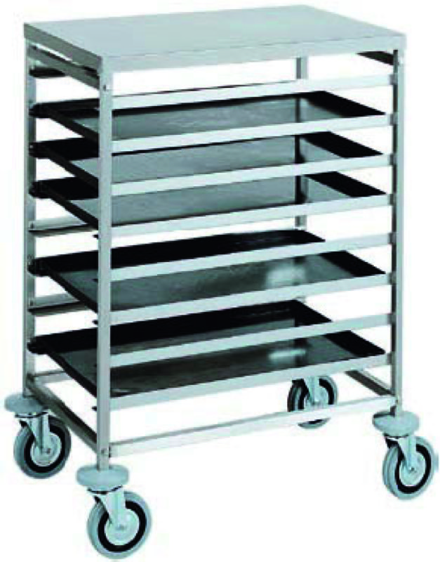 Carrello Portateglie Pasticceria 8 Teglie 52x72 cm