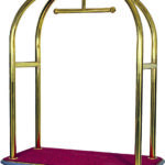 Carrello Portavaligie con Appendiabiti Rosso 124x64 cm